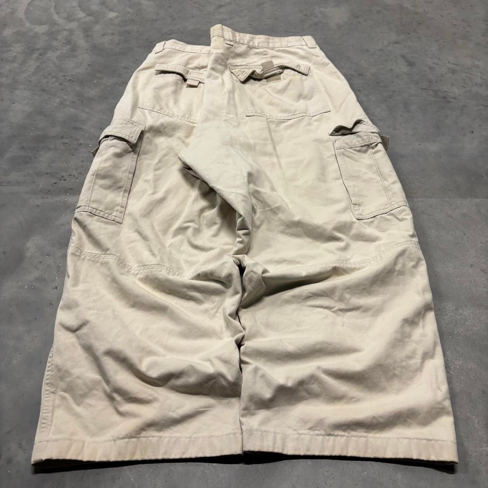 Vintage Y2K/2000s Baggy Cream Skater Style Cargo Pants! 40x26 - Picture 4 of 7